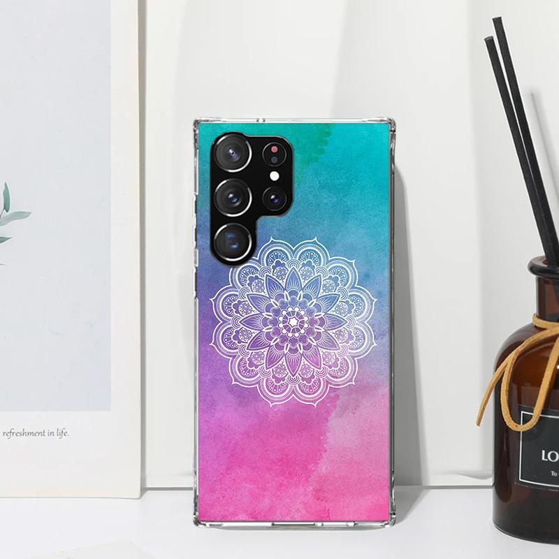 Totem Mandala Colorful Flower Phone Case For Samsung Galaxy Note 20 Ultra 10 Plus 9 8 M11 M12 M21 M30S M32 M51 M52 J4 J6 + J8 Ar