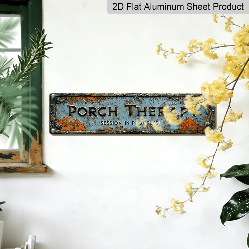 2D Flat 1pc, Entrance Decorative Sign, Metal Sign Wall Decoration, Retro Style Wall Decoration During Treatment, Aluminum Craft Decoration