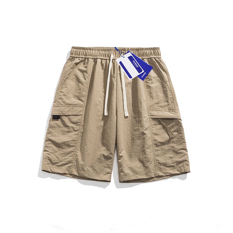 Wassup Trendy Army Green Workwear Shorts for Men, Summer Thin Outdoor Japanese-Style Straight-Leg Five-Point Sports Shorts
