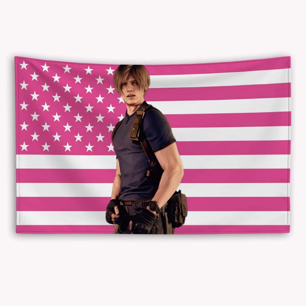 

MultiSize High Quality Lleon Kennedy Flag Tapestry American Banner Design Flat Print for Bedroom Support Indoor Outdoor Decor 74x94cm(29x37in)
