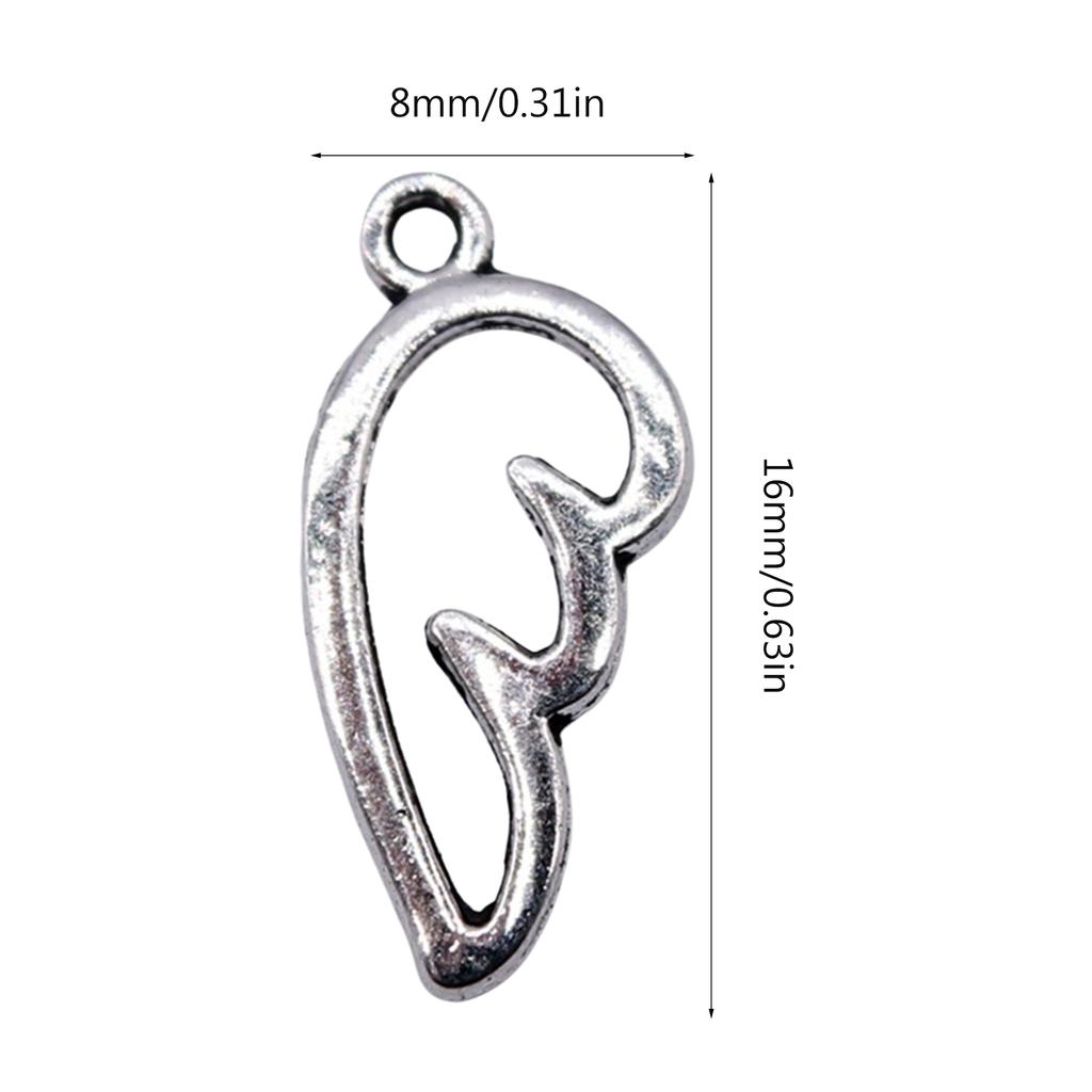 Sett med 80 antikkfargede legeringsanheng med sjarm Stilige englevingeanheng Smykkefremstillingsutstyr DIY Smykkedeler