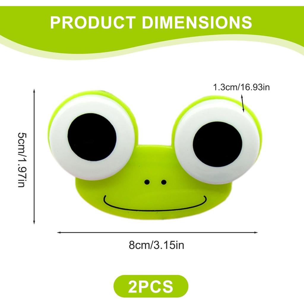 Cute Contact Lens Case 2Pcs Contact Lens Case 3x2x1 Cartoon Frog Shape Travel with Adorable Big Eyes, Practical Cute