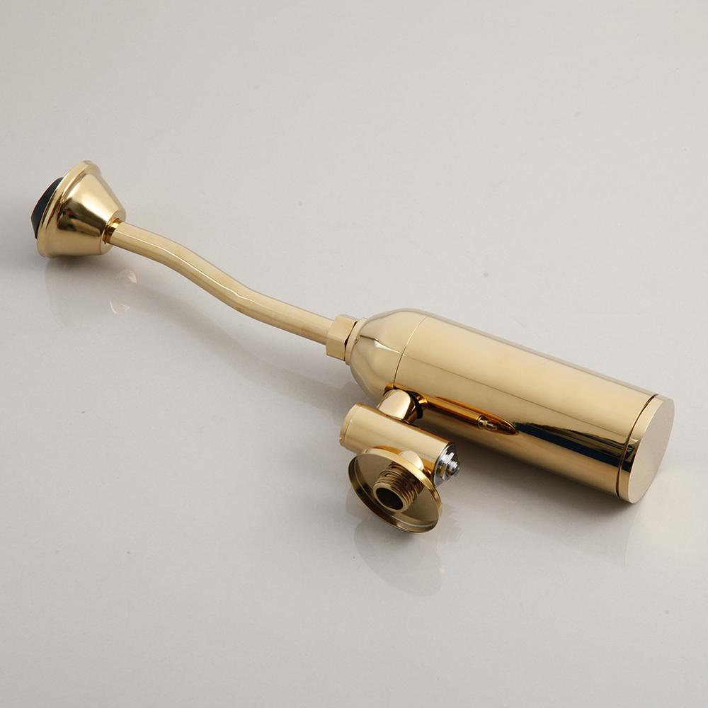 Rubinetto per Urinatoio Automatico Oro Moderno con Sensore e Valvola di Scarico Automatica, Rubinetto a Parete Touch per Bagni di Hotel