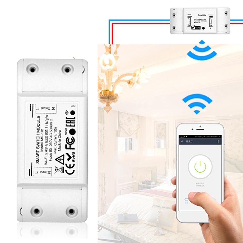 WiFi Smart Light Switch 10A for Tuya Ecosystem with Single Pole Installation and Timer Based On Off Scheduling