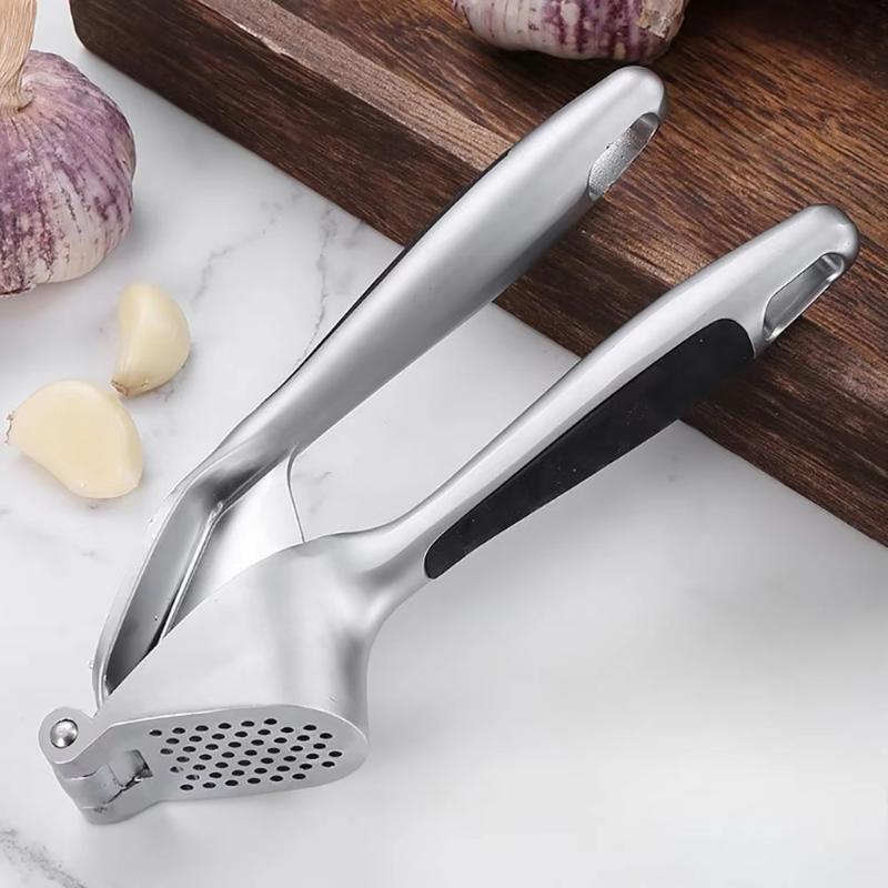 Garlic Press Easy To Squeeze And Clean With Soft Easy Squeeze Ergonomic Handle Zinc Alloy Garlic Mincer Crusher