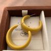 Retro color large C-shaped resin earrings, earrings, simple temperament, daily high-end fashion personality C-ring earrings, versatile