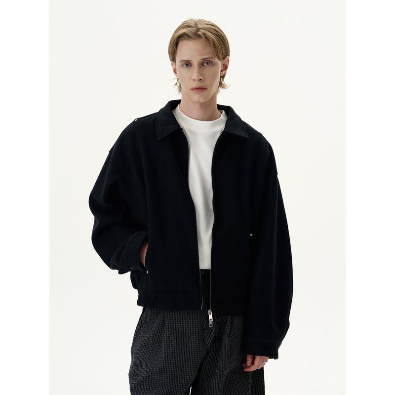 Kisko American Retro Basic Silhouette Cleanfit Woolen Jacket for Men and Women, High-End Casual Cardigan Jacket