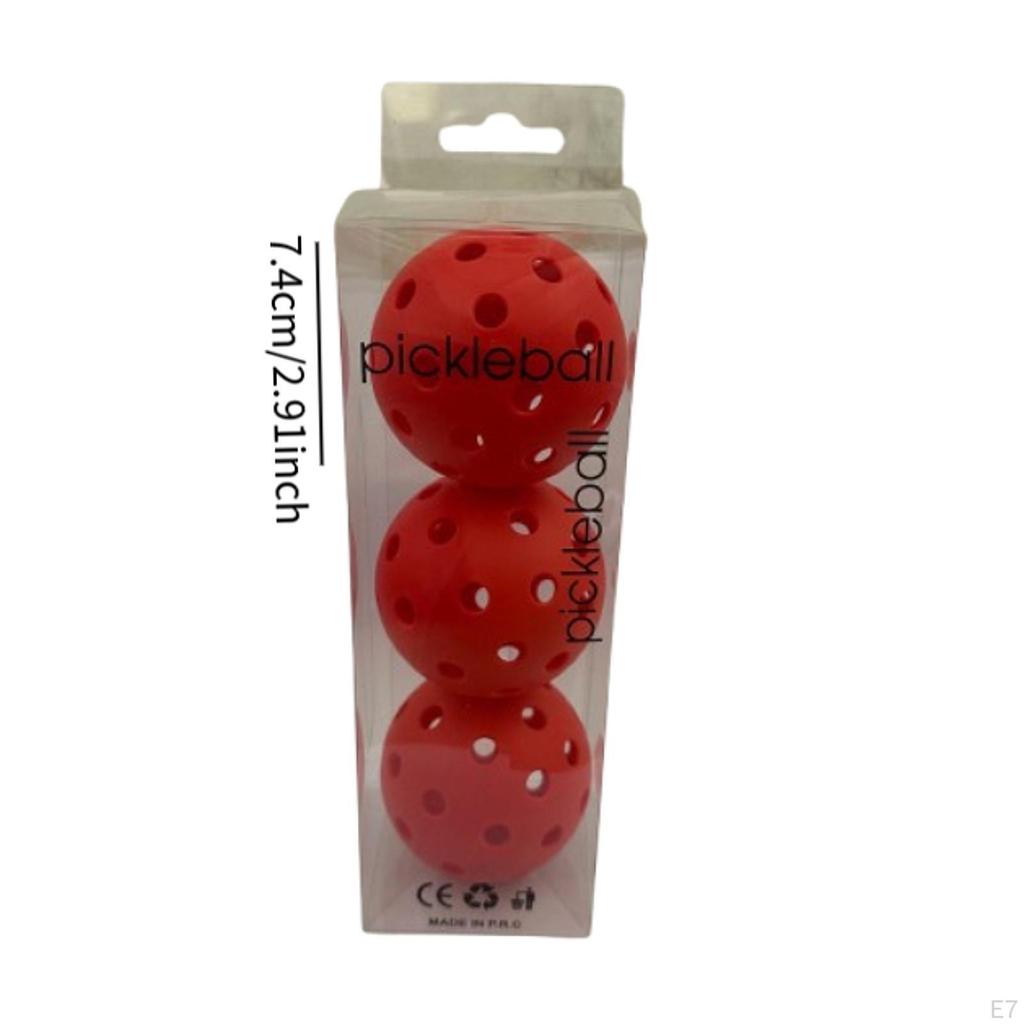3x Pickleball Balls Pickle Practice Competition Tournament Pickleballs Yellow