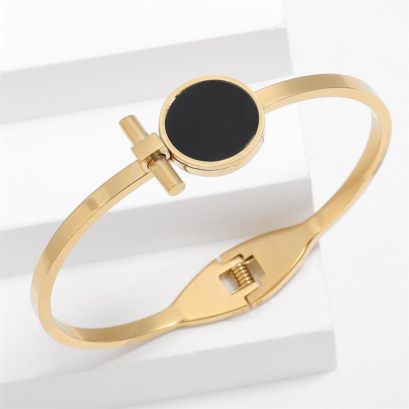 Fashion Titanium Steel Rose Gold Color Bracelet Bangles for Women Exquisite Birthday Anniversary Zircon Gifts