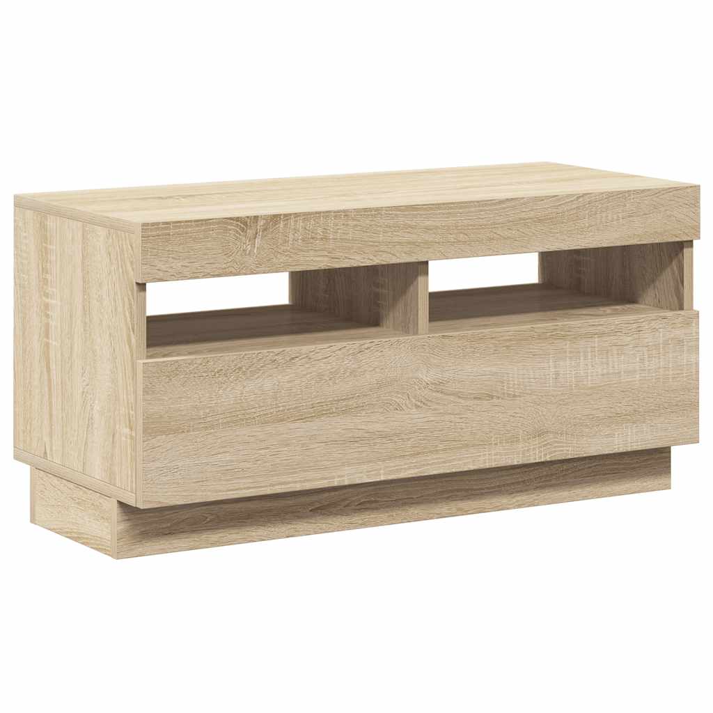 Vidaxl Szafka Tv Z Oświetleniem Led, Dąb Sonoma, 80X35X40 Cm