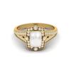 1.00 Cts Cushion Pearl 925 Sterling Silver Gold Vermeil Solitaire Split Shank Wedding Women Ring