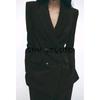 Spring New Women's Clothing Commute Style Double Breasted Suit Outwear 2205593 High Waist Slim-Fit Pants 2199593