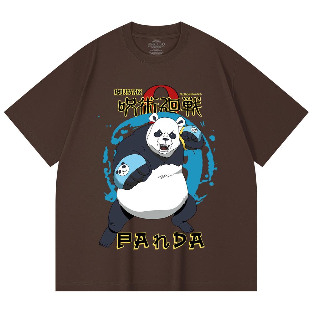 230 g/m² 100 % Baumwolle Jujutsu Kaisen V62 Panda-Print Unisex Schweres Baumwoll-T-Shirt