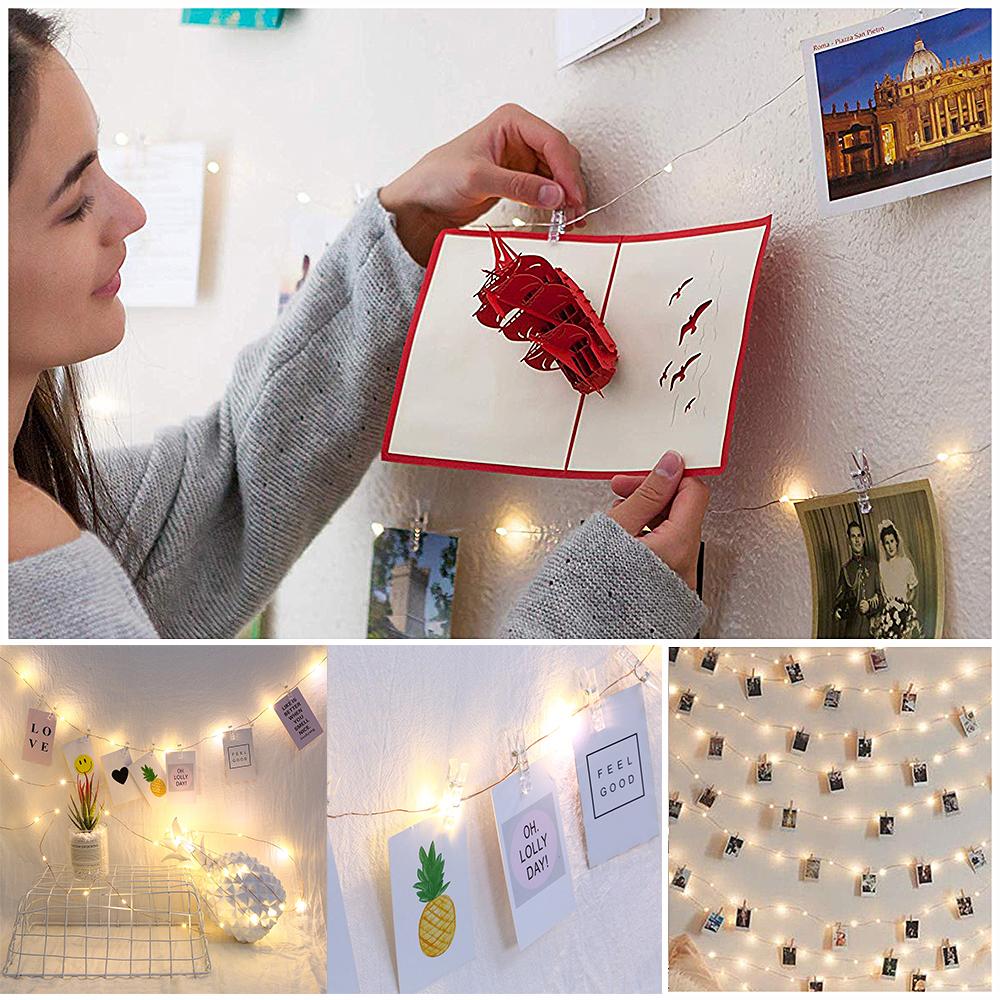 20PCS Photos Pictures Clamp Clips for Fairy String Light Home Party Daily Use DIY Decoration Christmas Xmas Thanksgiving Present Gift Portable