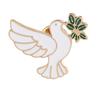 New World Peace Theme Enamel Brooches Dove Olive Branch Symbol of Peace Design Pins Bulk