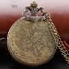 New Bronze Classic Crossed Sword Skull Arabic Digital Quartz Pocket Watch Necklace Pendant Clock Fob Chain Men's Women's Watches