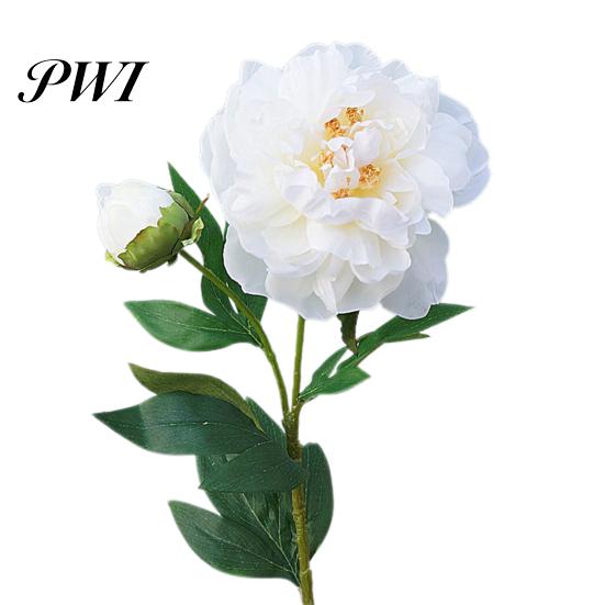 Artificial Flower 1Pc Realistic Easy Care 2-head No Fade Peony Fake for Wedding Faux