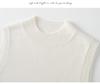 Women's Loose Casual Cashmere Sleeveless Sweater with Half-High Neck