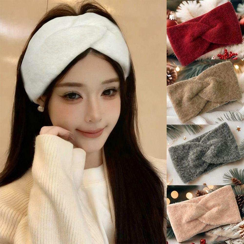 New Elastic Winter Headband Knot Cross Woolen Knitting Headwrap Non Slip Warm Hair Band Hair Accessories