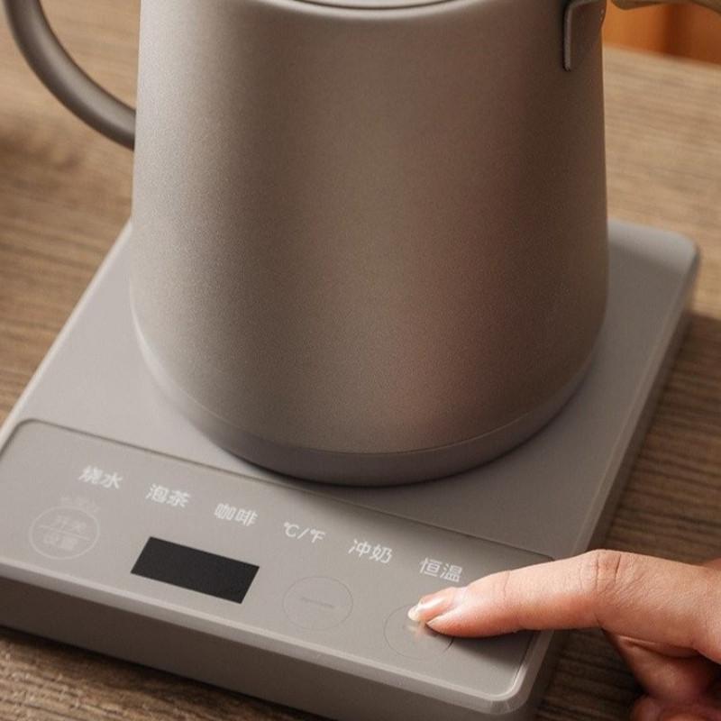 800ML Stainless Steel Gooseneck Tea Kettle Electric Coffee Pot Household Temperature Control Heating Water Bottle