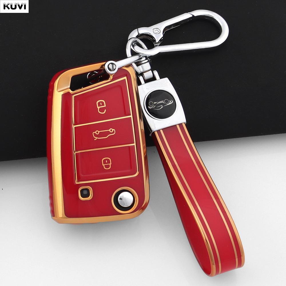 Tpu 3 4 Buttons Car Flip Key Case Cover For Vw Volkswagen Golf 7 Mk7 Tiguan Mk2 For Seat Ateca Leon Fr 2 Ibiza For Skoda Octavia