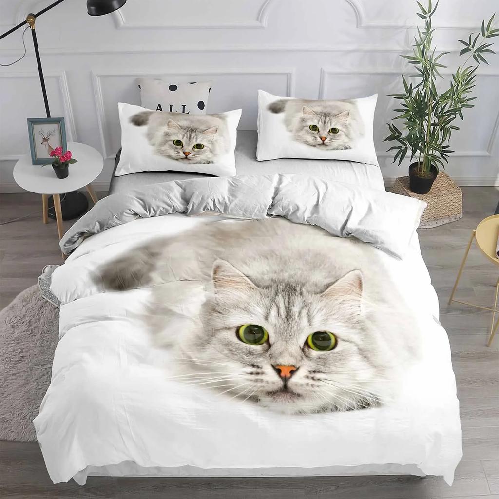 Carton Pet Cat Beding Set Adult Peoples Children Winter Soft Duvet Cover Sets Children Kids,twin Ful Quen King Bedrom Set Home House De Couete