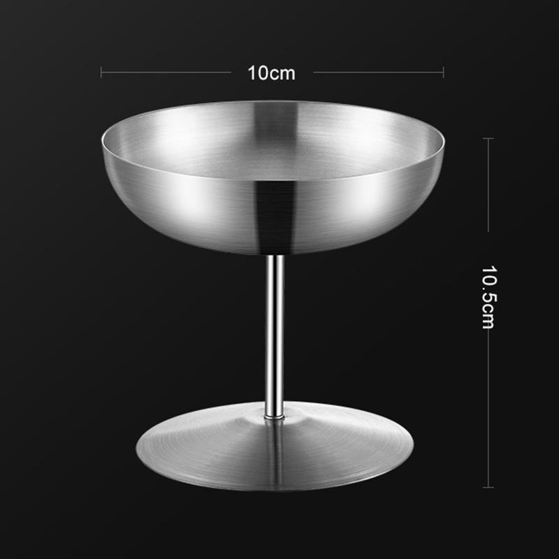 150/200ML Ice Cream Cups Salad Bowl Stainless Steel Bowl Dessert Fruit Plate Snack Dish Bar Wine Glasses Pudding Dish Tableware