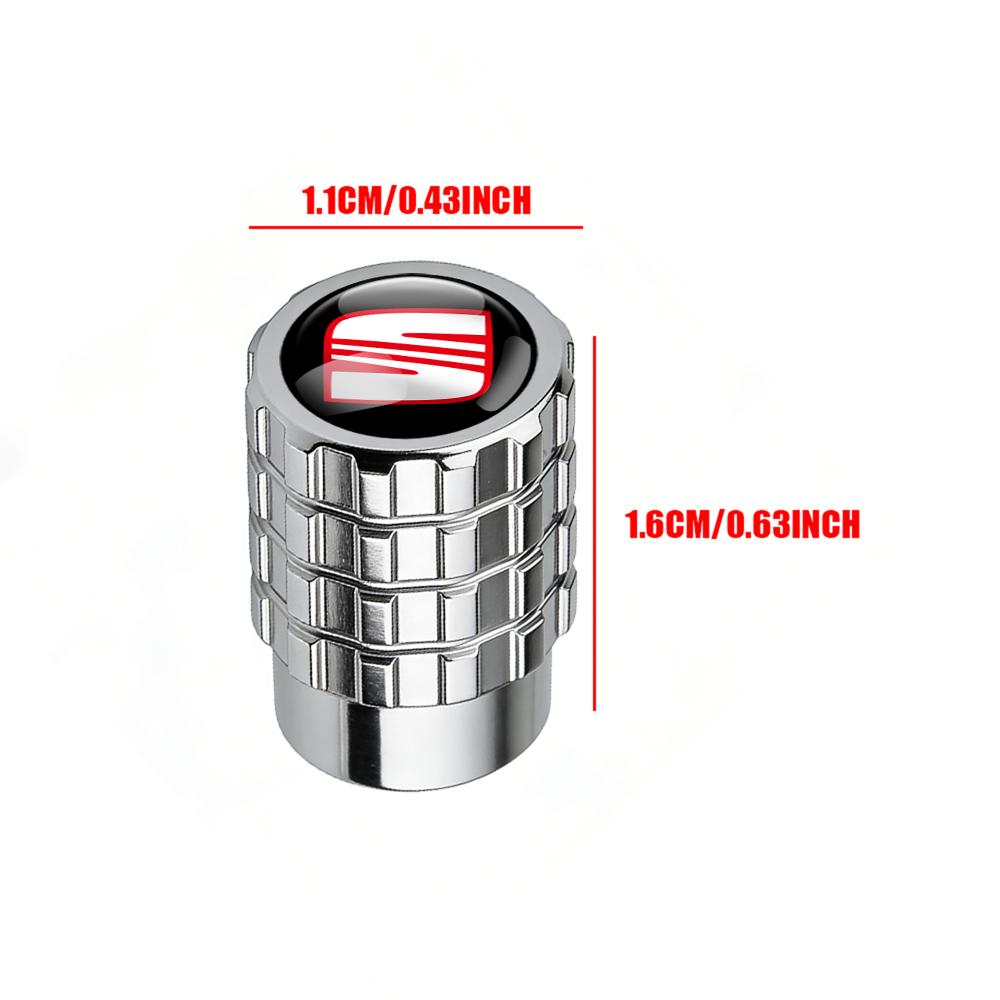 wzbn2 Car Emblem Wheel Tire Valve Caps Tyre Air Stem Cover Accessories For SEAT Ibiza Leon e-Racer Formentor Cupra Ateca FR Arona Exeo