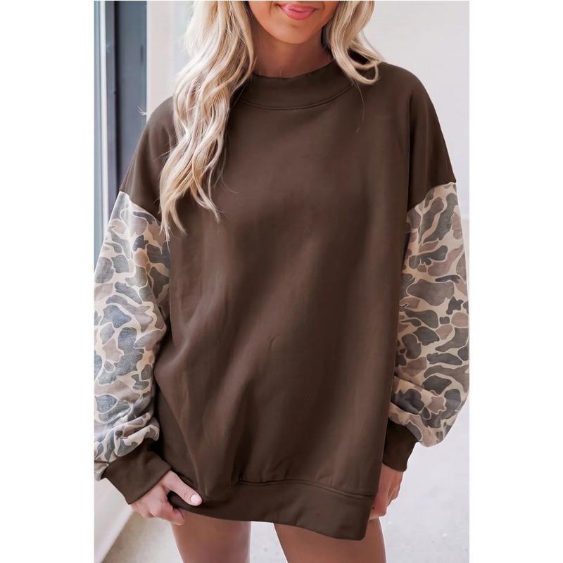 Women S Loose Fit Camouflage Pullover Long Sleeve Sweatshirt