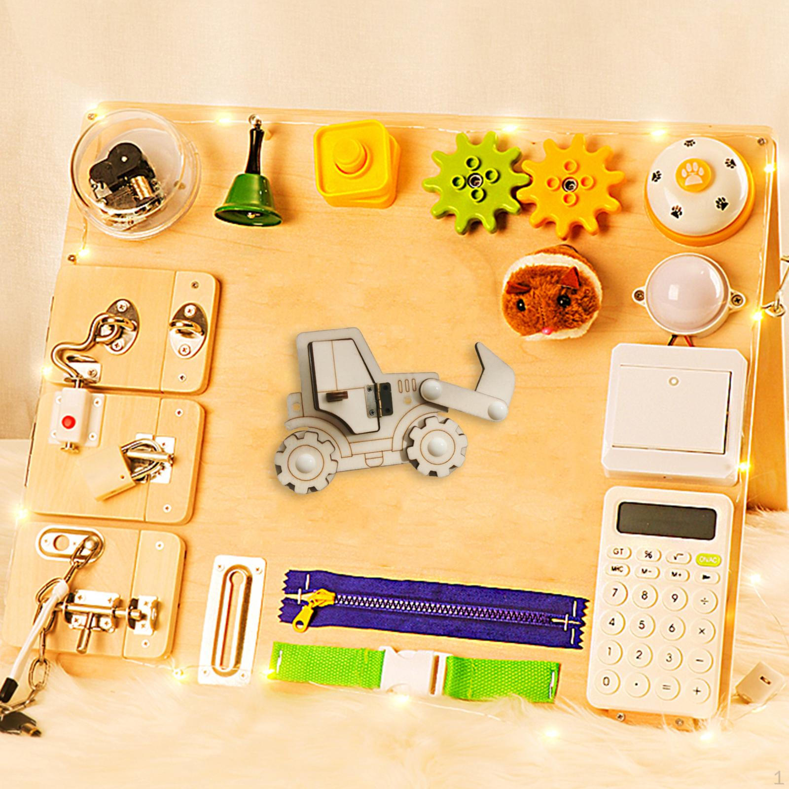 

Активіті-дошка DIY Аксесуари Іграшка для подорожей, Навчальні Заняття Сенсорні Замки bulldozer