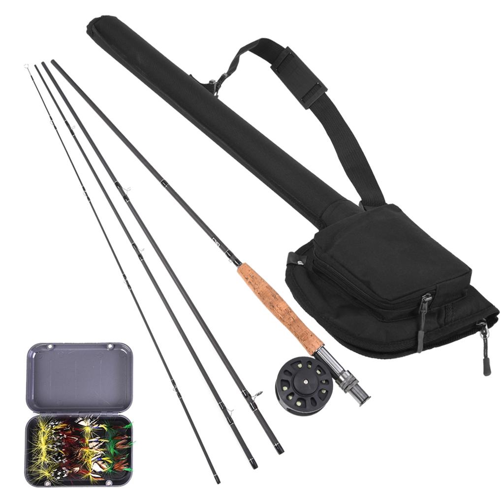 9' Fly Fishing Rod and Reel Combo with Carry Bag 20 Flies Complete Starter Package Fly Fishing Kit