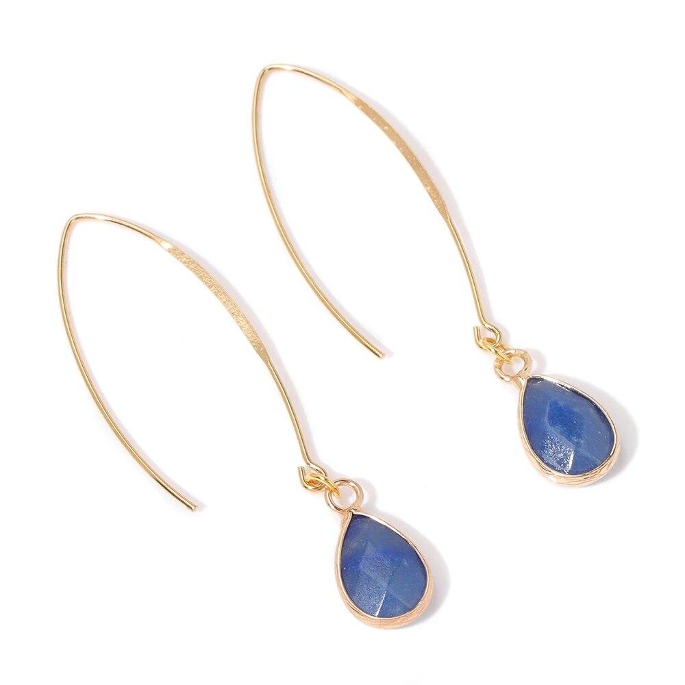 

Модные серьги с каплями воды с кристаллами для женщин, опаловые аметисты, розовый кварц, кулон, висячие серьги, длинный крючок для ушей, вечерние украшения для девочек