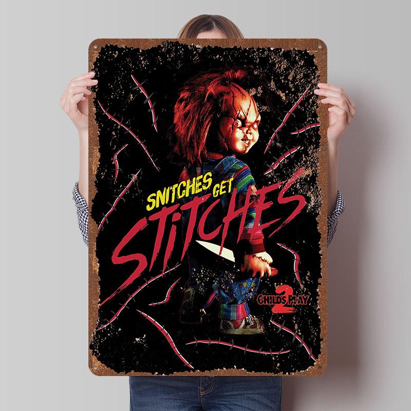 Child's Play Print Tinplate Posters Custom Wall Art Vintage Metal Tin Signs Retro Tin Plaque for Bathroom Decor Home Decorations