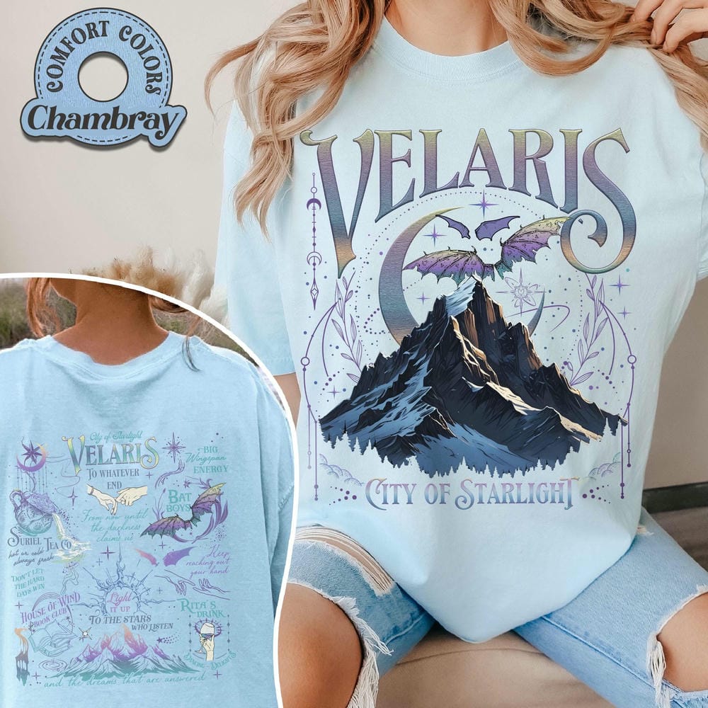 Velaris City of Starlight Two Sided Sweatshirt The Night Court Book Lover Sweater Long Sleeve Fleece Sweatshirt Y2K Streetwear