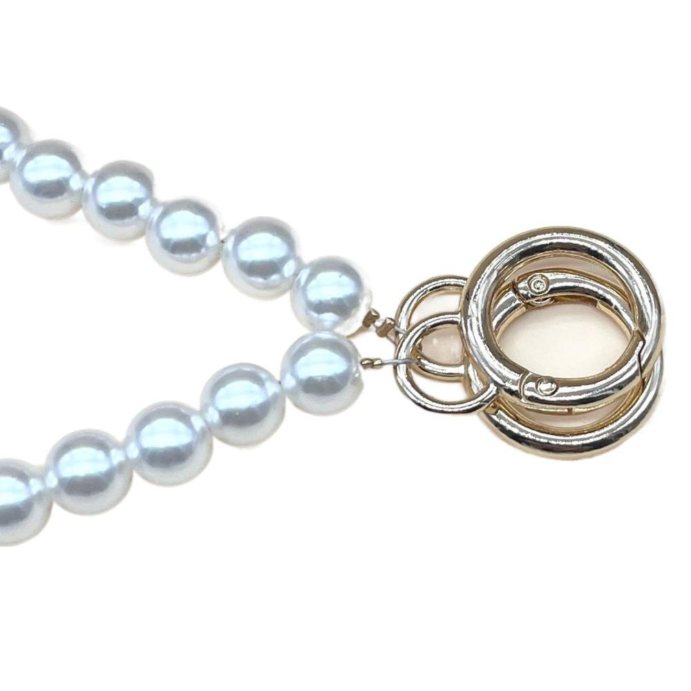 8mm Crossbody Phone Strap Hanging Rope Mobile Phone Lanyard Pearl Chain for Bag  Vinyl Dolls