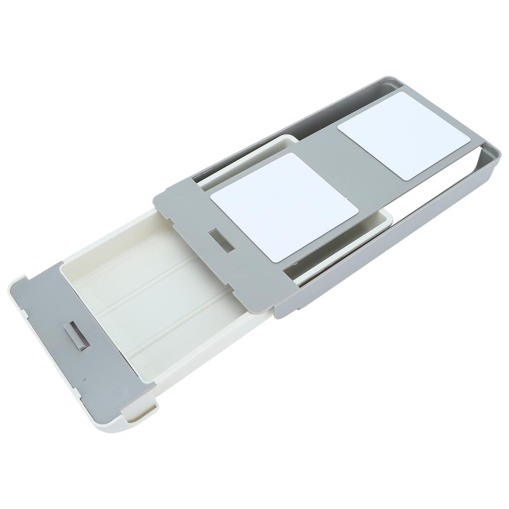 Under Desk Drawer Office School Kitchen Under Desk Storage Box for Pens Keys Makeup Sundries StorageWhite Gray