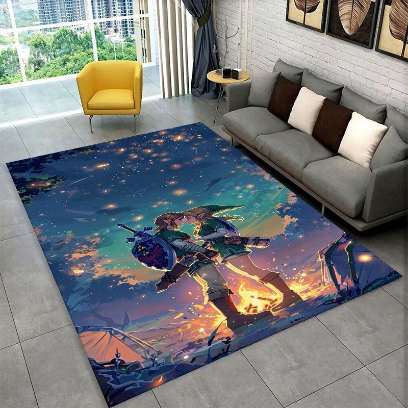 Classic Z-Zelda Cartoon Games Non-Slip Area Rug for Living Room,Bedroom,Playroom,Soft Carpet Floor Mat Home Decor Rug Kids Room