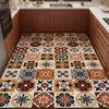 Vloerkleed voor Keuken PVC Leer Oliebestendig Tapijt Grote Maat Vintage Amerikaans Vloermat Waterdicht Antislip Huisdecoratie Kleed