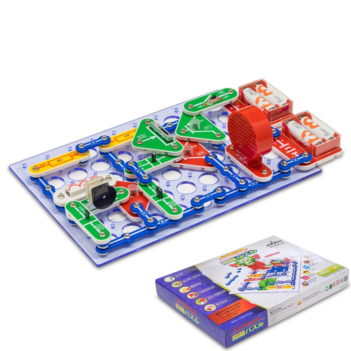 

RiZKiZ Circuit Puzzle Електронна схема з японською електронікою без пайки Вступний блок [390 експериментів] Ілюстрації, посібник, набір,