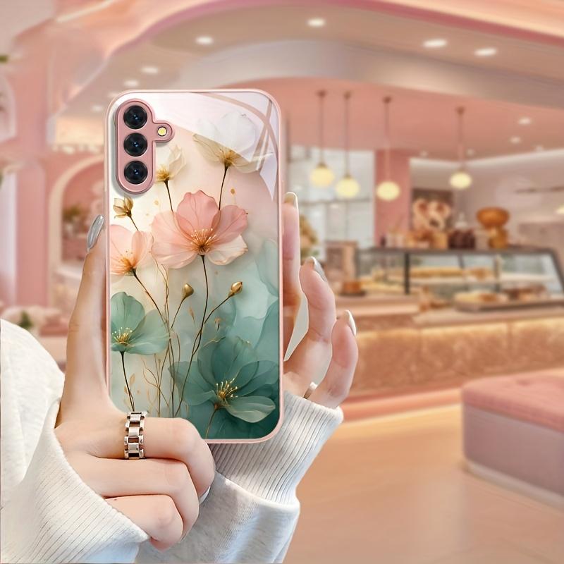Exquisite Metalllack-Gehärtetes-Glas-Handyhülle für Samsung Galaxy S26 S25 S24 S23 S22 S21 S20fe/plus/ultra Hartschalen-Rückseite