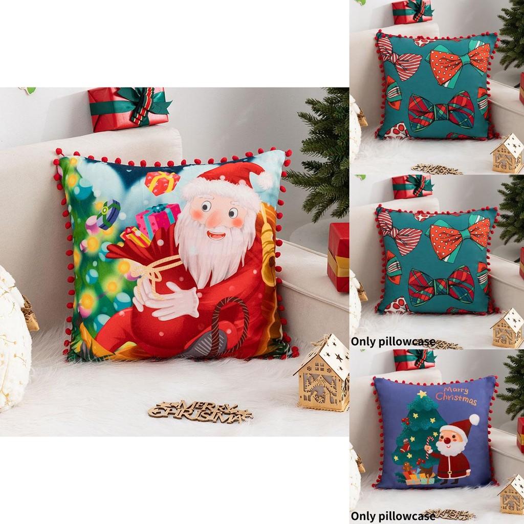 Cute Cartoon Character Throw Pillow Cover For Christmas Festive Home Dcor 45x45cm