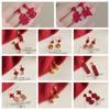 Red Snake Year Drop Earring Heart Ear Jewelry Accessories Creative New Year Earrings  Party