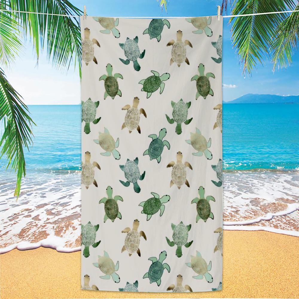Watermelon & Summer Fun Beach Towel, Sunglasses Flip Flops Print Quick-Dry Towel
