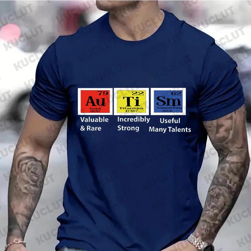 Autism Periodic Table Shirt for Men Women Clothing Autism Awareness Month T-shirts Special Education Teacher Autism Tshirt