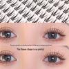 Mengji Shangpin Mini Flame Lash Extensions - Black Stem, 10 Rows, Natural Curling, Segmented Comic Style