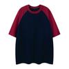 Pure Cotton Multicolored Heavy-duty Couple T-shirt with Shoulder Sleeves for Short-sleeved Women