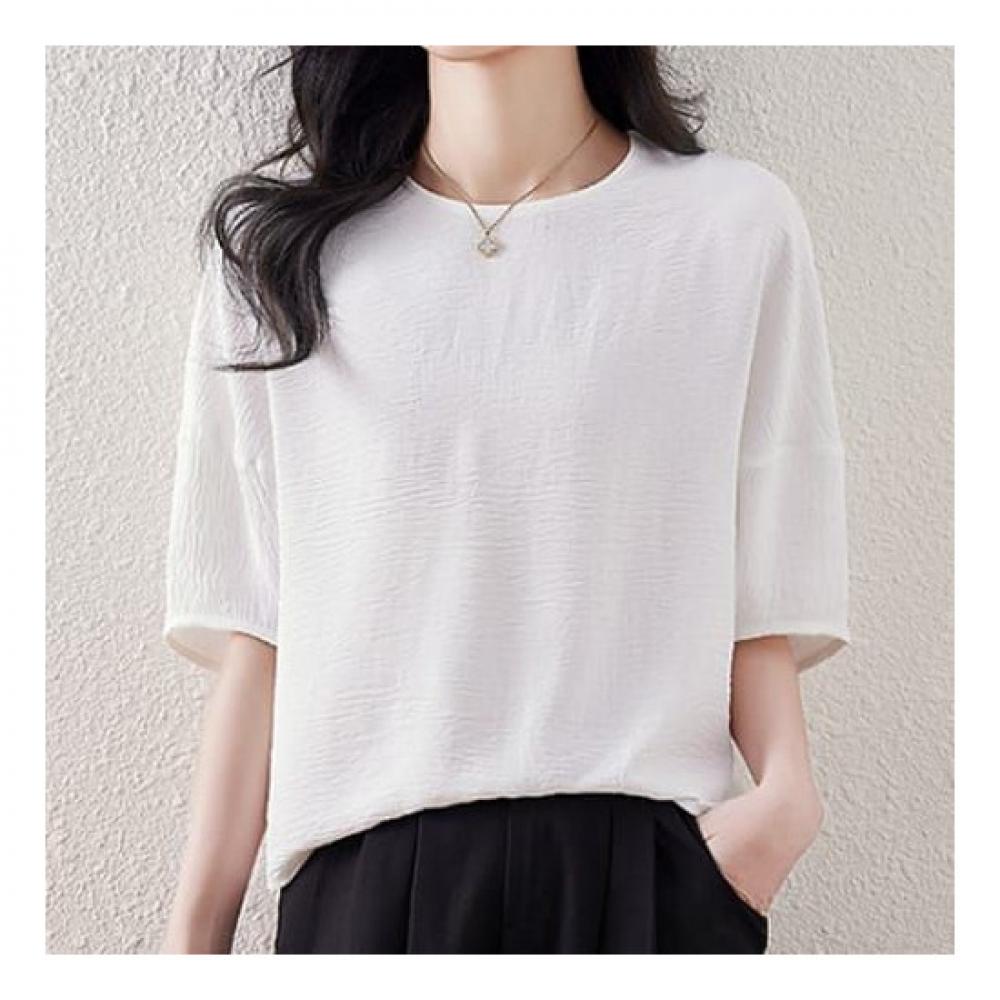 Navava Loose Fit Plain Thin 5 5 Sleeve Blouse Nb2137