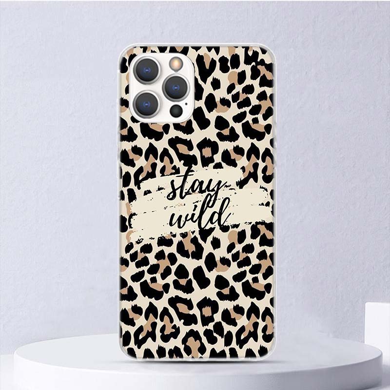 

Мягкий чехол с леопардовым принтом для iPhone 11 12 13 Mini 14 Pro Max Apple, чехол для телефона X XS XR SE 7 Plus 8 + 6 6S 5S Funda Coque iPhone 13 Mini