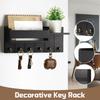 Wooden Key Holder, Wall-mounted Storage Rack, Multi-purpose Wall Decoration Key Rack, Self-adhesive Home Organizer
