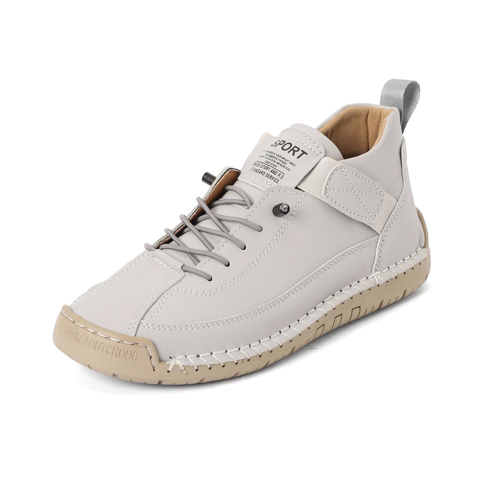 

2024 Unisex Plus Size Mid-Top Leather Boots - Casual, Work, Stitching Design 42